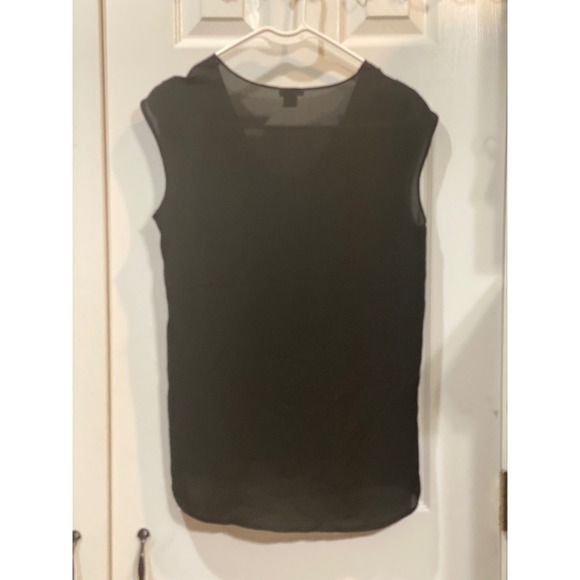 J.Crew Black Sleeveless V-Neck Blouse Top Casual‎ Everyday Size 0 - Picture 3 of 4